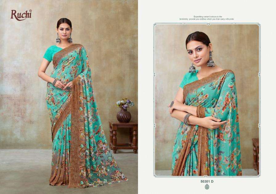 ruchi sarees presents ragaa georgette vol-21 georgette pretty look sarees catalog