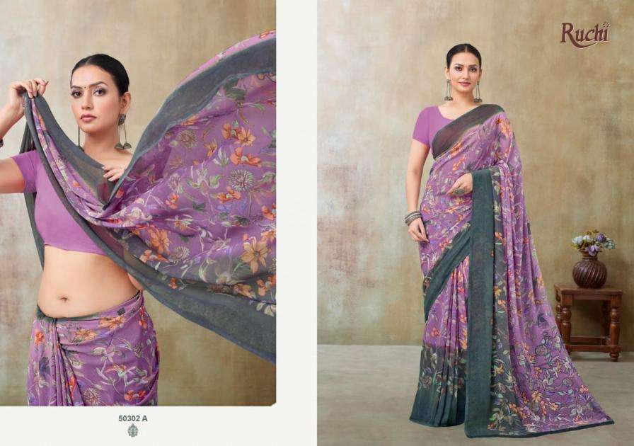 ruchi sarees presents ragaa georgette vol-21 georgette pretty look sarees catalog