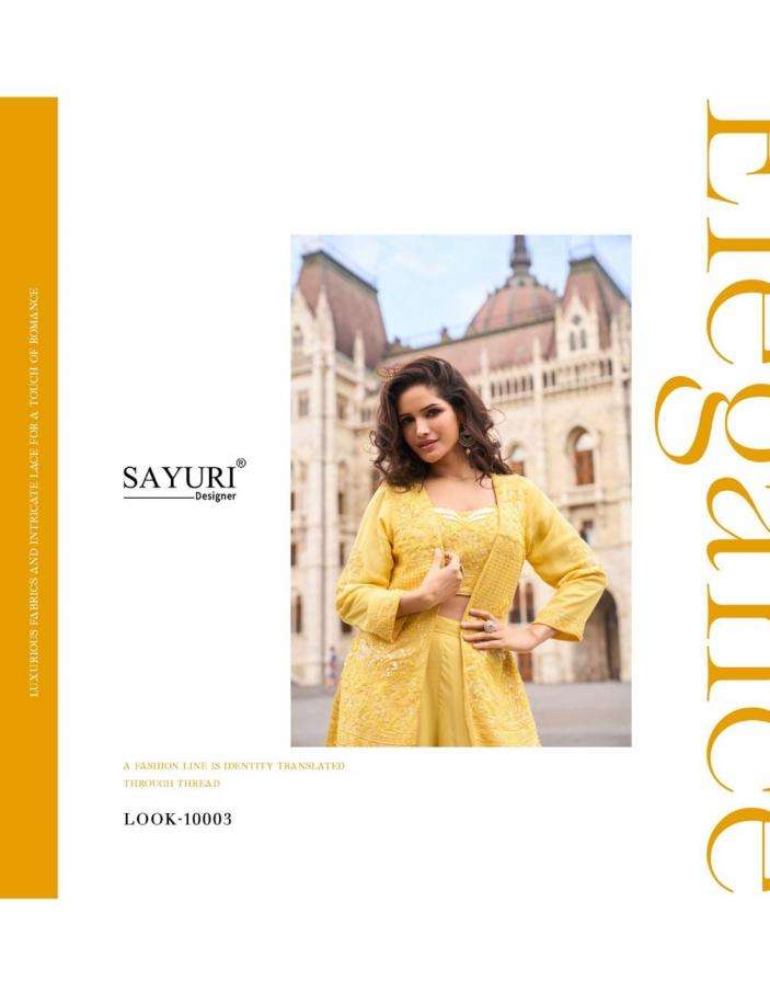 SAYURI DESIGNER PRESENTS ISHA READYMADE TRADITIONAL GEORGETTE  PLAZZO SETT CATALOG WHOLESLER AND EXPORTER 