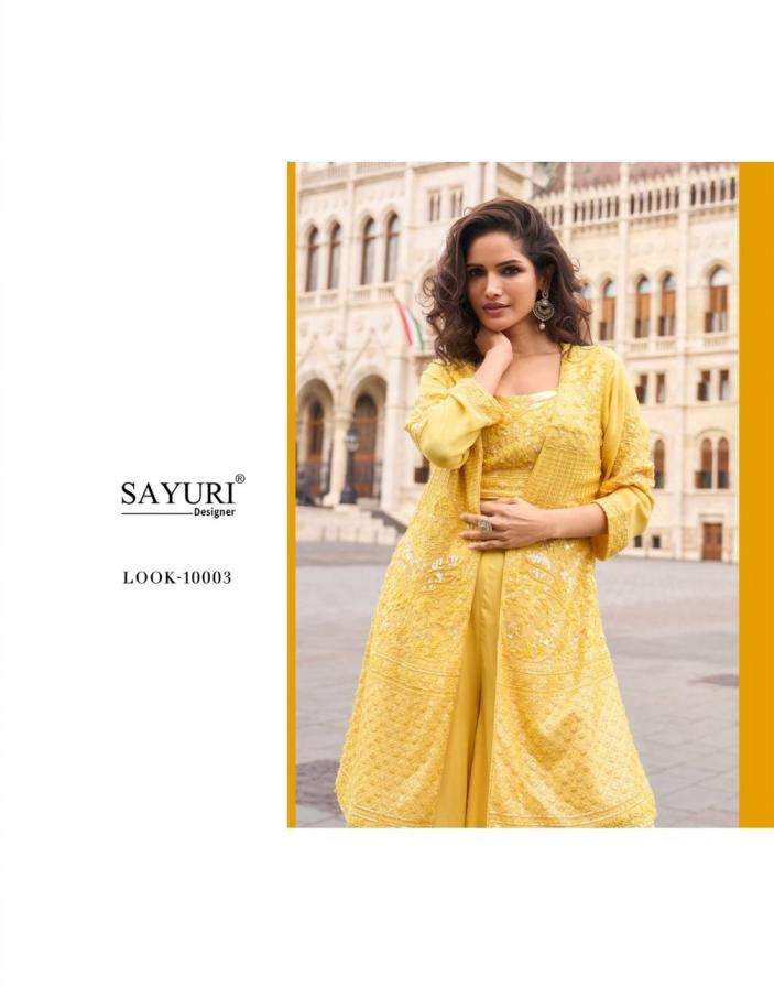 SAYURI DESIGNER PRESENTS ISHA READYMADE TRADITIONAL GEORGETTE  PLAZZO SETT CATALOG WHOLESLER AND EXPORTER 