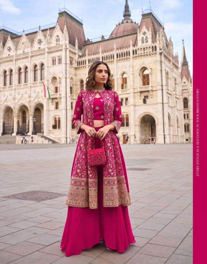 SAYURI DESIGNER PRESENTS ISHA READYMADE TRADITIONAL GEORGETTE  PLAZZO SETT CATALOG WHOLESLER AND EXPORTER 
