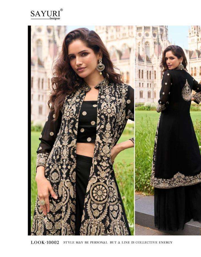 SAYURI DESIGNER PRESENTS ISHA READYMADE TRADITIONAL GEORGETTE  PLAZZO SETT CATALOG WHOLESLER AND EXPORTER 