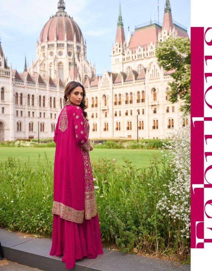 SAYURI DESIGNER PRESENTS ISHA READYMADE TRADITIONAL GEORGETTE  PLAZZO SETT CATALOG WHOLESLER AND EXPORTER 