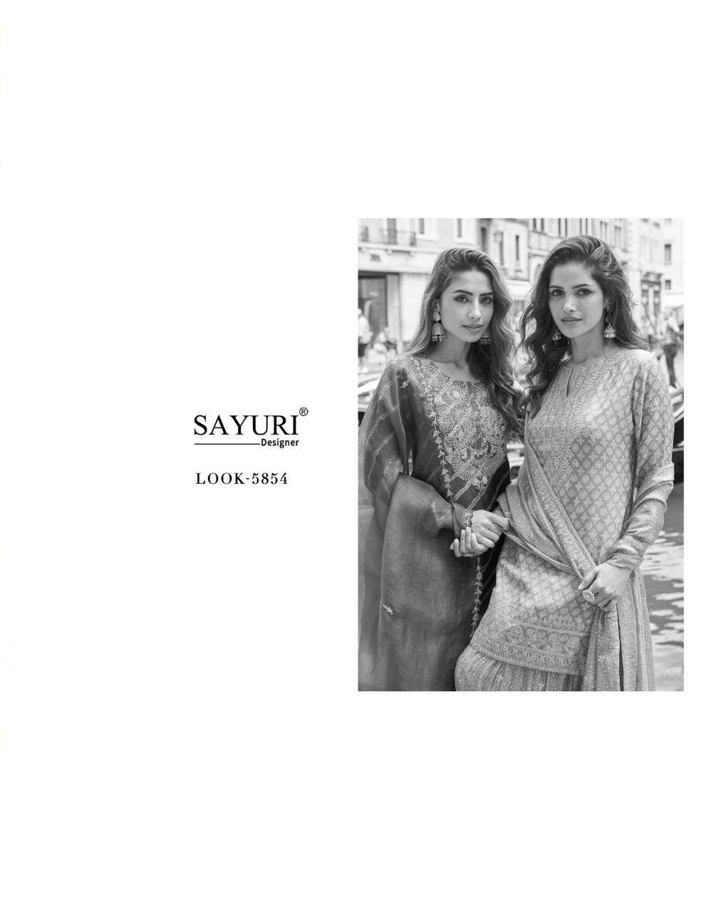 sayuri designer presents meena chinon silk readymade classic dress catalog wholesaler and exporter in surat