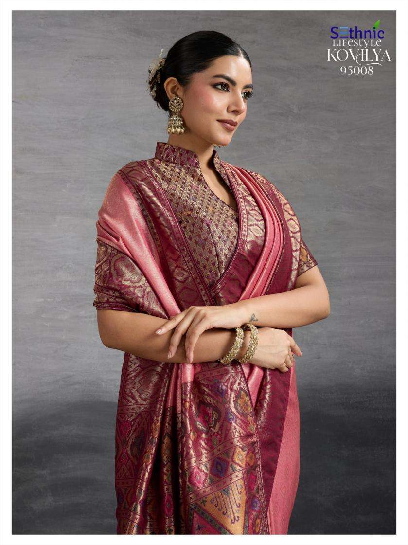 Sethnic Lifestyle Presents Kovilya Vol-2 Shop Trendy Kanjivaram Silk Saree Catalog Wholesaler And Exports