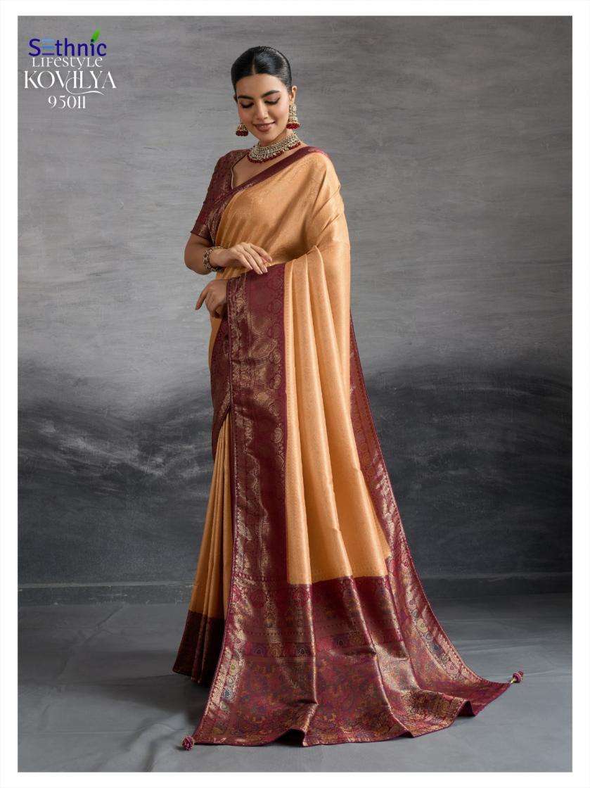 Sethnic Lifestyle Presents Kovilya Vol-3 Gorgeous Look Kanjivaram Silk Sarees Catalog Wholesaler And Exporter 