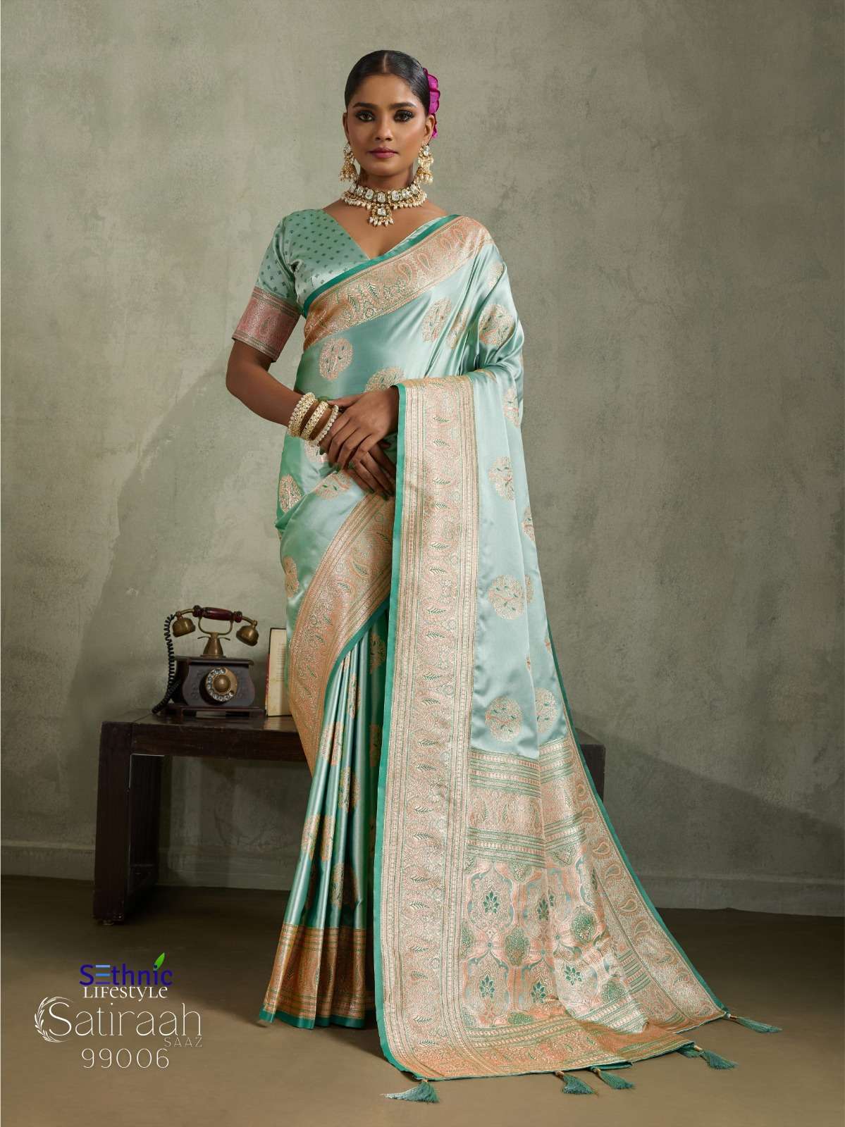 SETHNIC PRESENTS SATIRAAH FANCY SATIN SILK SAREES CATALOG WHOLESALER AND EXPORTER IN SURAT