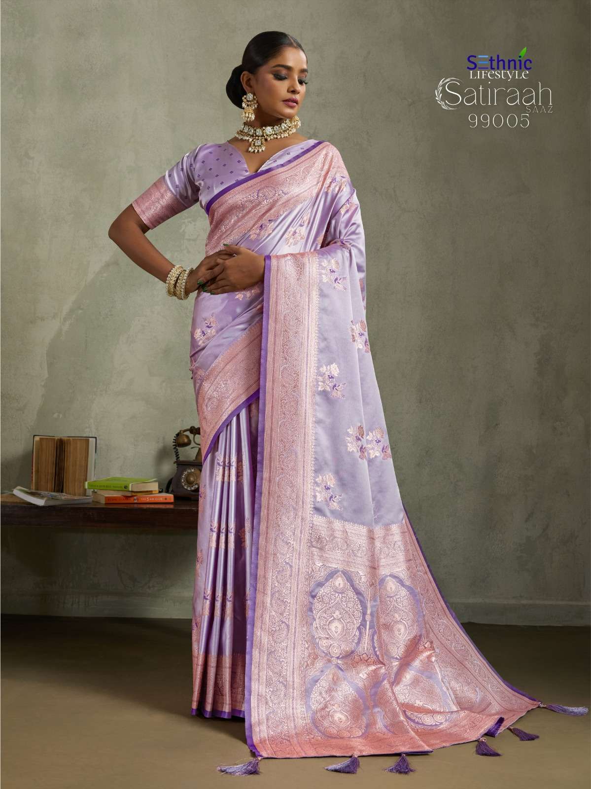 SETHNIC PRESENTS SATIRAAH FANCY SATIN SILK SAREES CATALOG WHOLESALER AND EXPORTER IN SURAT
