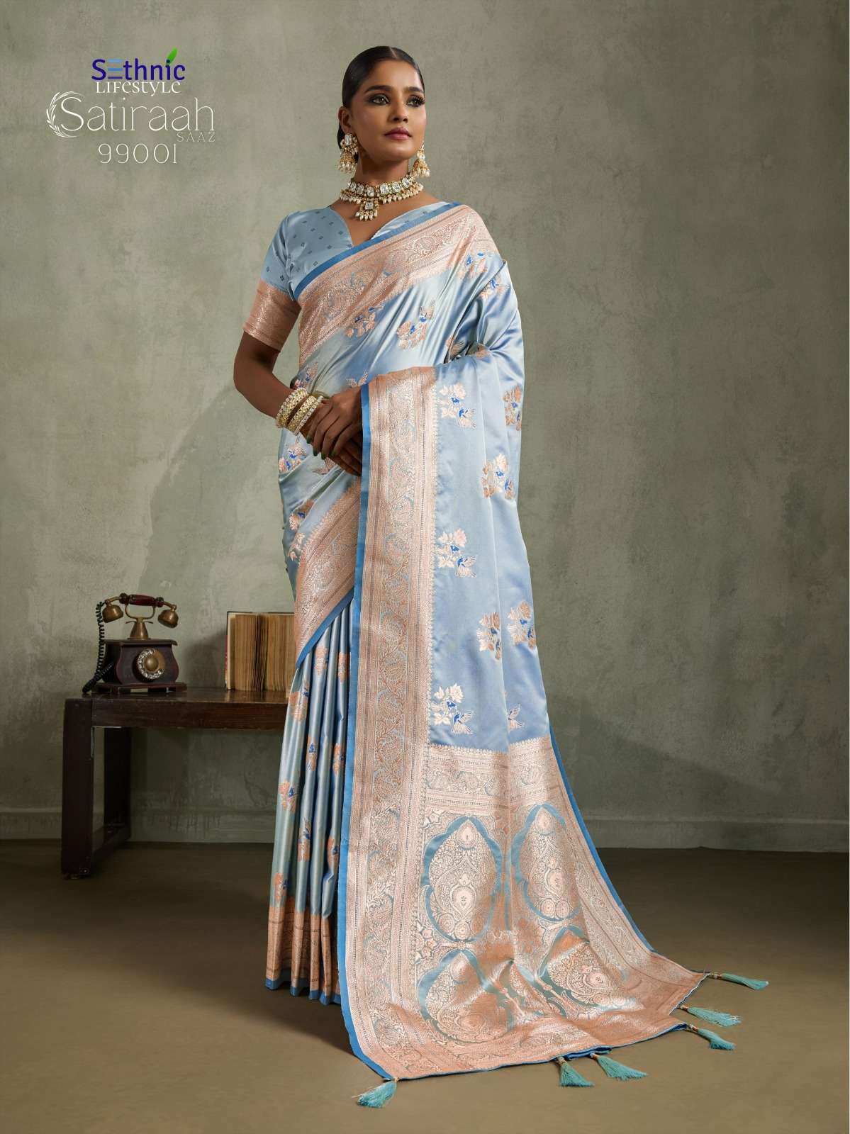 SETHNIC PRESENTS SATIRAAH FANCY SATIN SILK SAREES CATALOG WHOLESALER AND EXPORTER IN SURAT