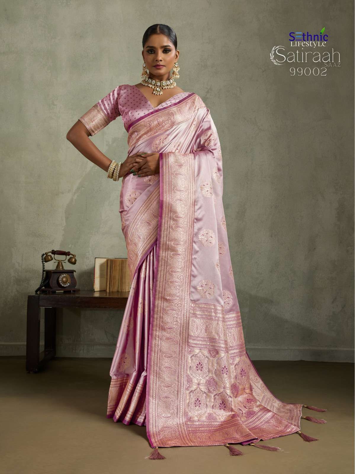 SETHNIC PRESENTS SATIRAAH FANCY SATIN SILK SAREES CATALOG WHOLESALER AND EXPORTER IN SURAT