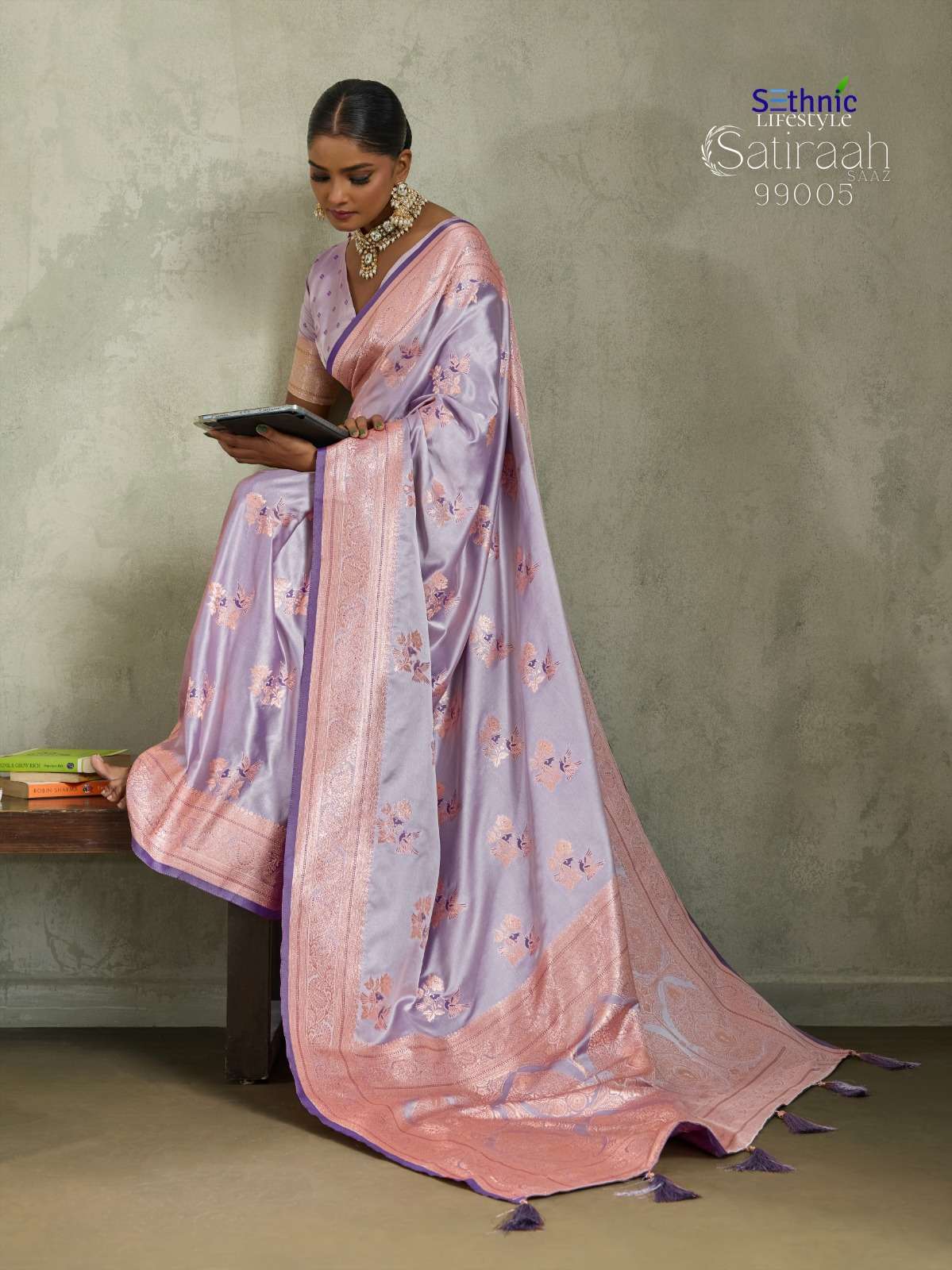 SETHNIC PRESENTS SATIRAAH FANCY SATIN SILK SAREES CATALOG WHOLESALER AND EXPORTER IN SURAT