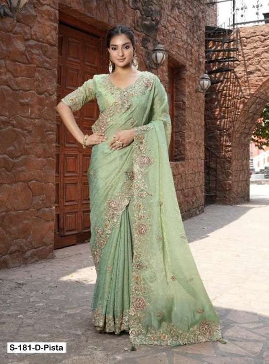 Tathastu Presents 176-180-181 Colors Fancy Occasion Wear Saree For Womens Catalog Wholesaler And Exporter In Surat
