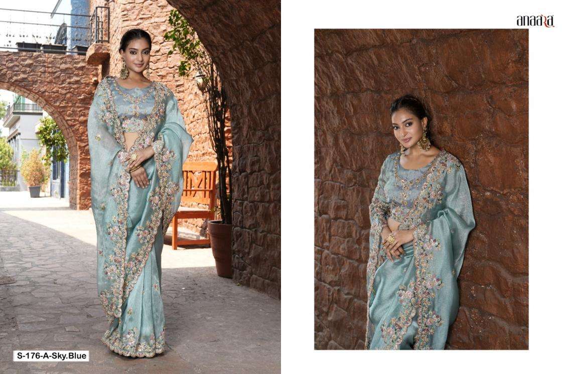 Tathastu Presents 176-180-181 Colors Fancy Occasion Wear Saree For Womens Catalog Wholesaler And Exporter In Surat