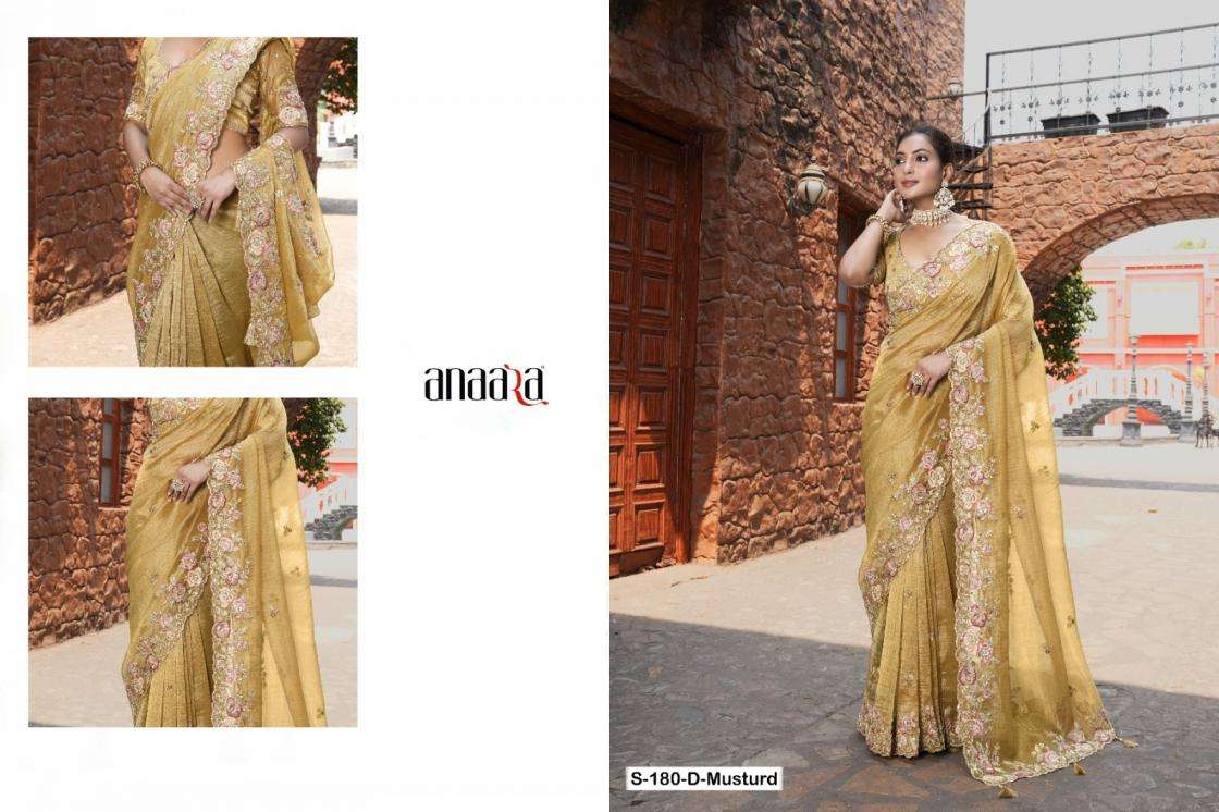 Tathastu Presents 176-180-181 Colors Fancy Occasion Wear Saree For Womens Catalog Wholesaler And Exporter In Surat