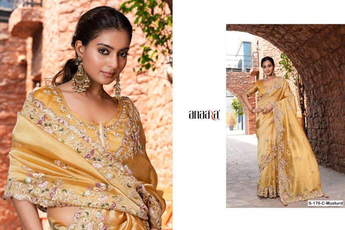 Tathastu Presents 176-180-181 Colors Fancy Occasion Wear Saree For Womens Catalog Wholesaler And Exporter In Surat