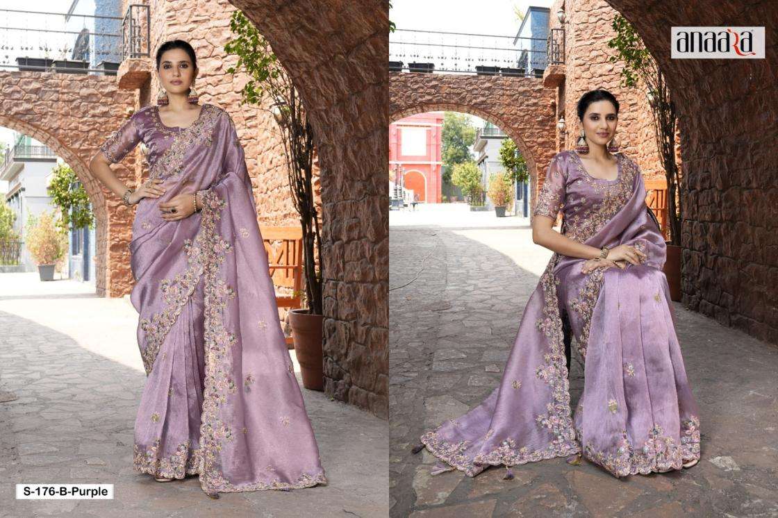Tathastu Presents 176-180-181 Colors Fancy Occasion Wear Saree For Womens Catalog Wholesaler And Exporter In Surat