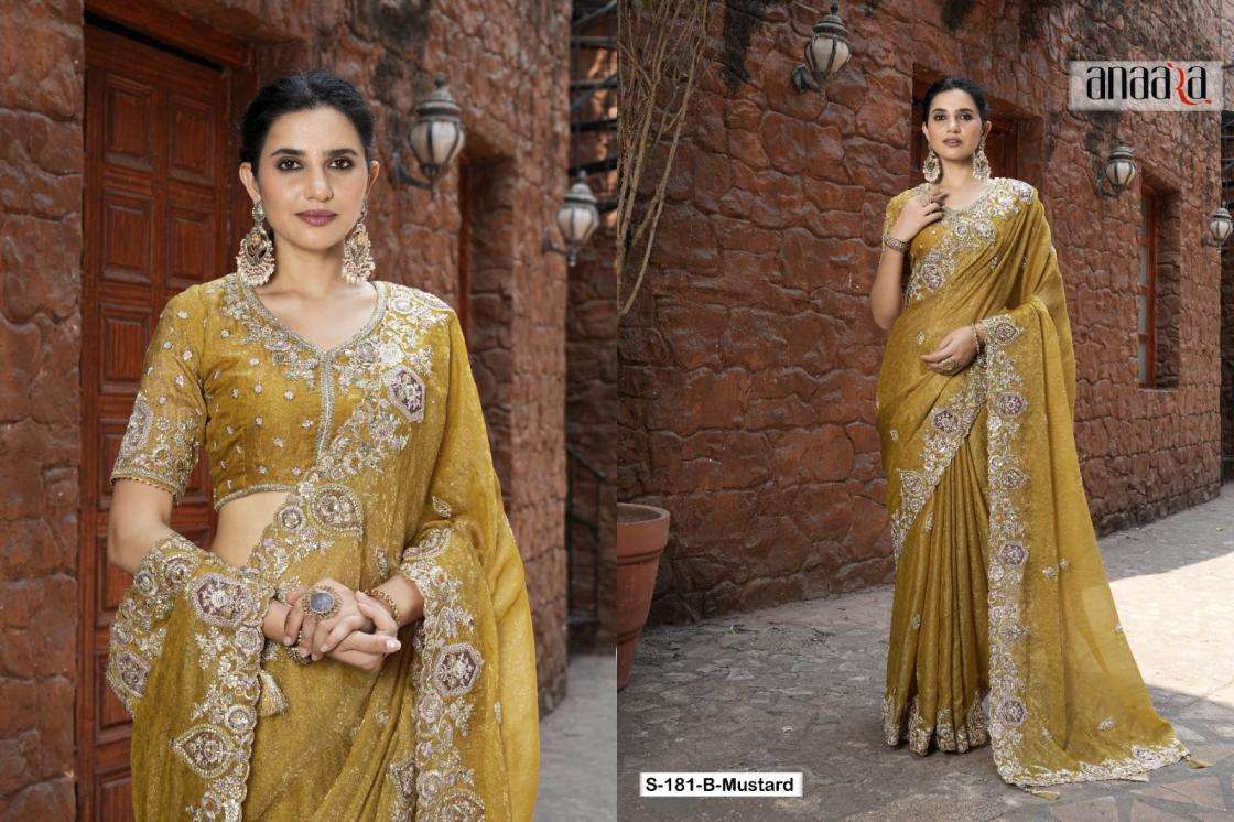 Tathastu Presents 176-180-181 Colors Fancy Occasion Wear Saree For Womens Catalog Wholesaler And Exporter In Surat