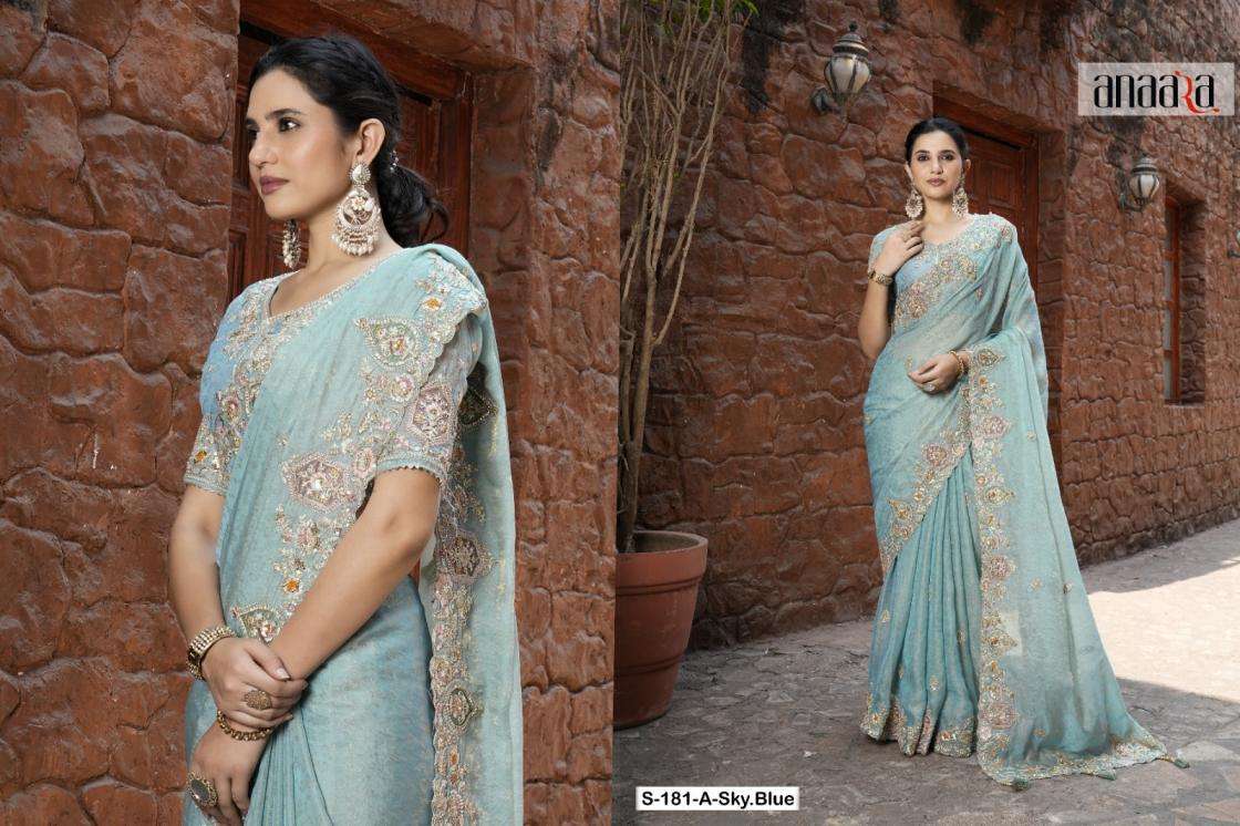 Tathastu Presents 176-180-181 Colors Fancy Occasion Wear Saree For Womens Catalog Wholesaler And Exporter In Surat