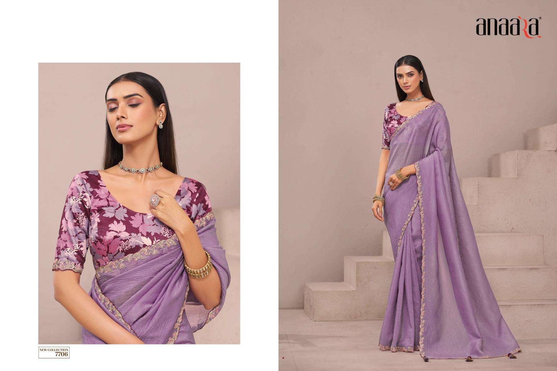 Tathastu Presents Anaara 7701-7709 Fancy Exclusive Designer Sarees For Every Occasion Catalog Wholesaler And Exporter In Surat