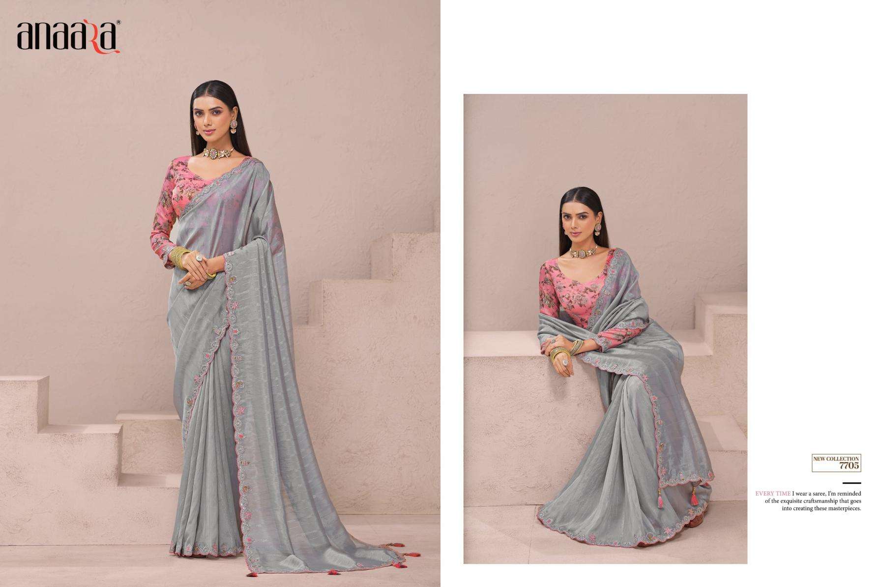 Tathastu Presents Anaara 7701-7709 Fancy Exclusive Designer Sarees For Every Occasion Catalog Wholesaler And Exporter In Surat