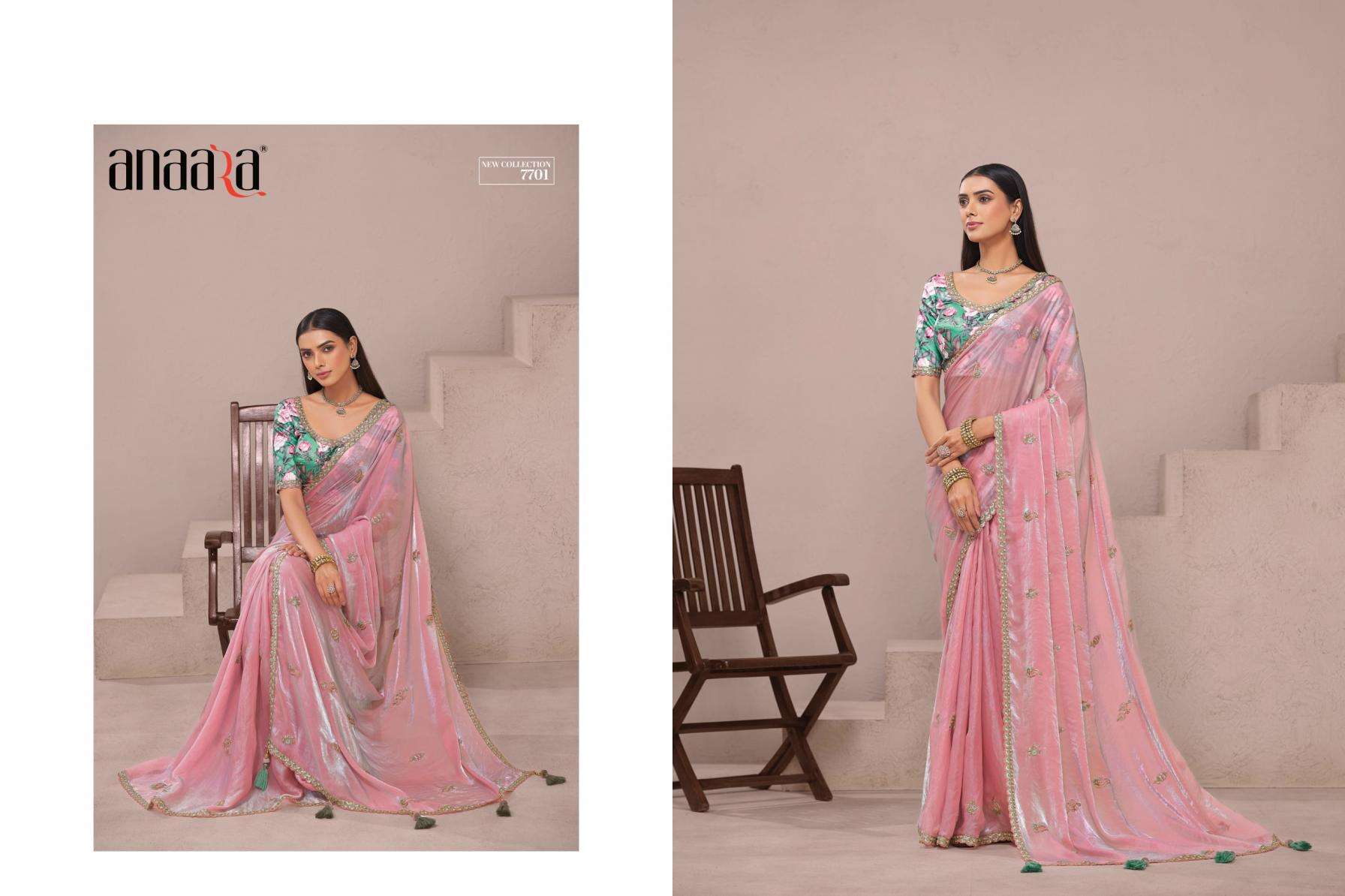 Tathastu Presents Anaara 7701-7709 Fancy Exclusive Designer Sarees For Every Occasion Catalog Wholesaler And Exporter In Surat