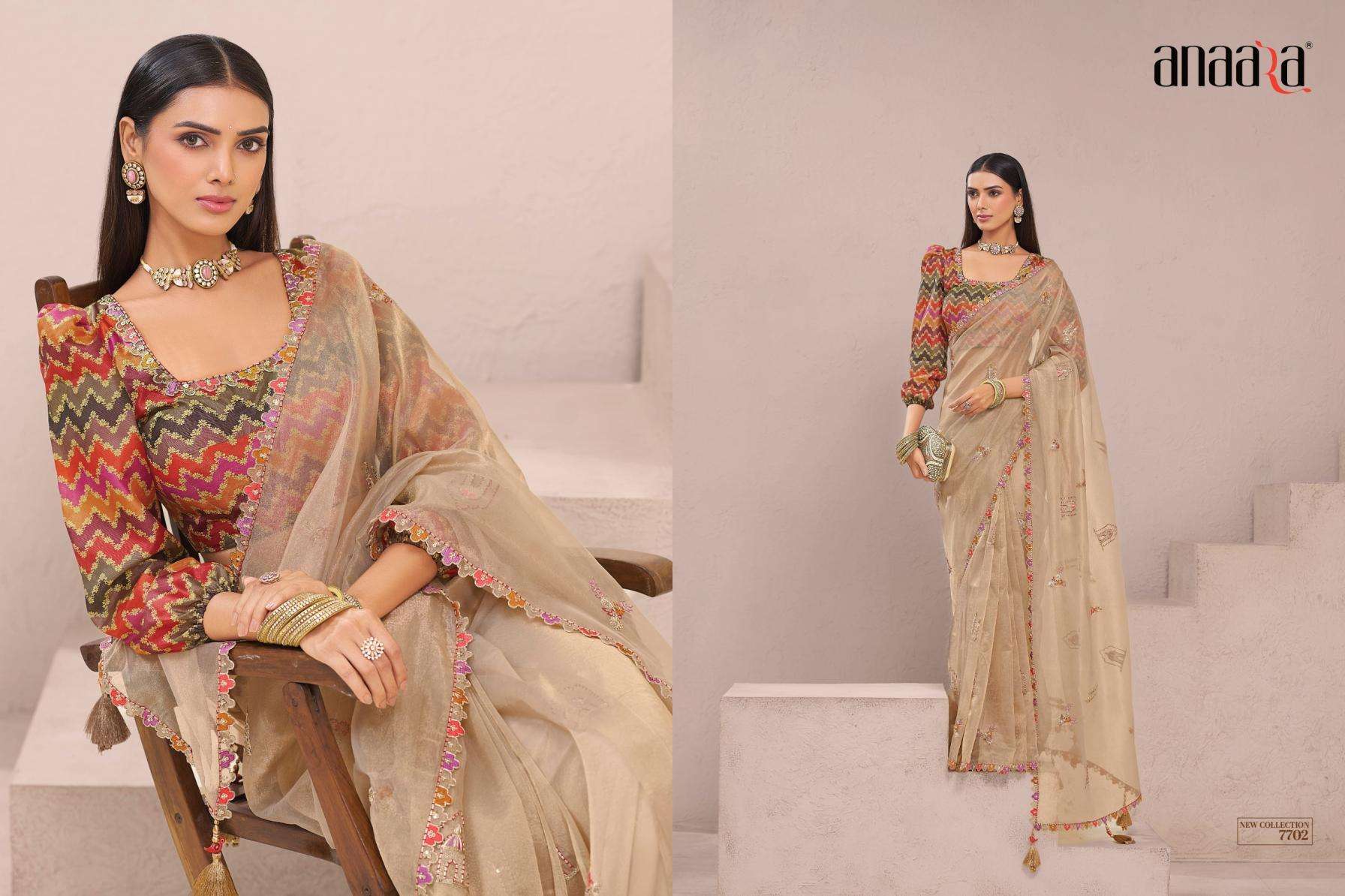 Tathastu Presents Anaara 7701-7709 Fancy Exclusive Designer Sarees For Every Occasion Catalog Wholesaler And Exporter In Surat