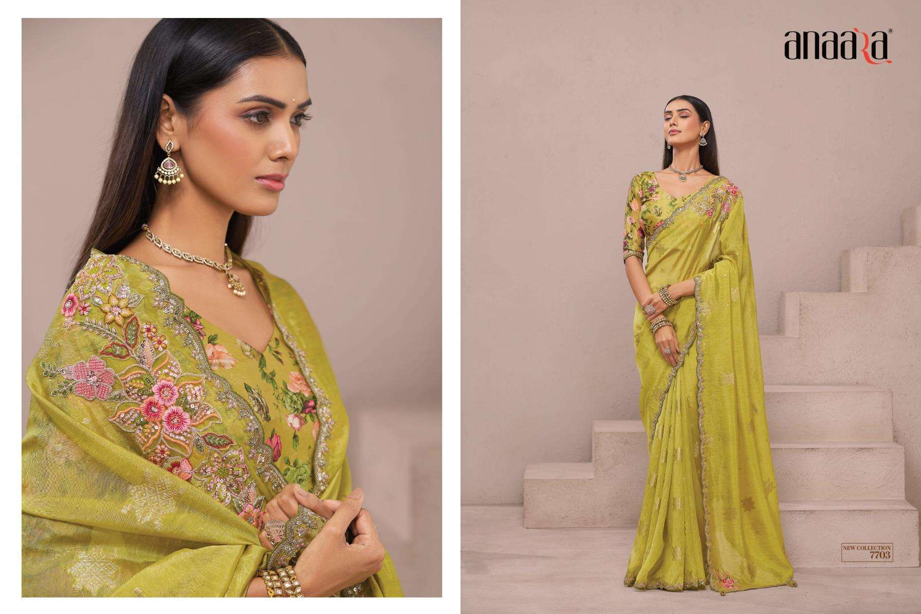 Tathastu Presents Anaara 7701-7709 Fancy Exclusive Designer Sarees For Every Occasion Catalog Wholesaler And Exporter In Surat
