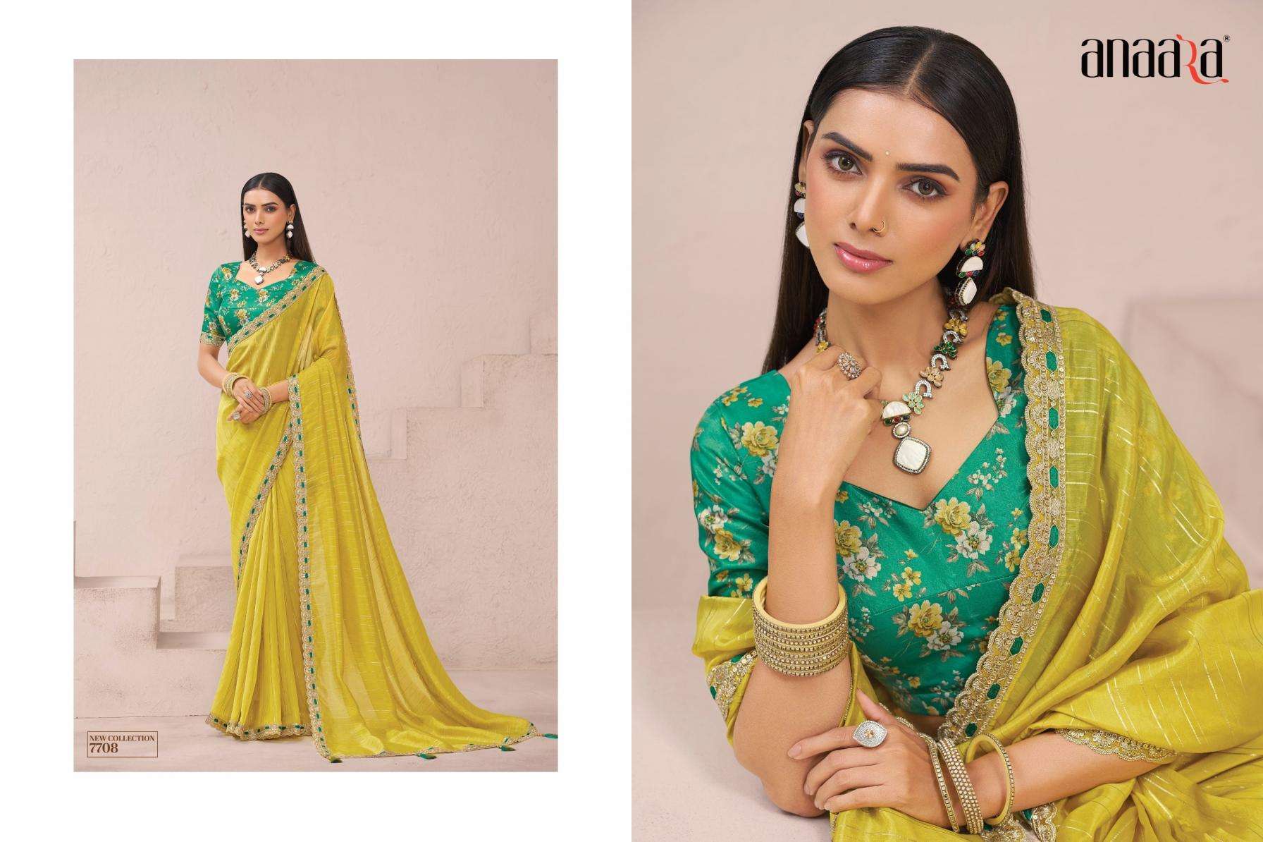 Tathastu Presents Anaara 7701-7709 Fancy Exclusive Designer Sarees For Every Occasion Catalog Wholesaler And Exporter In Surat