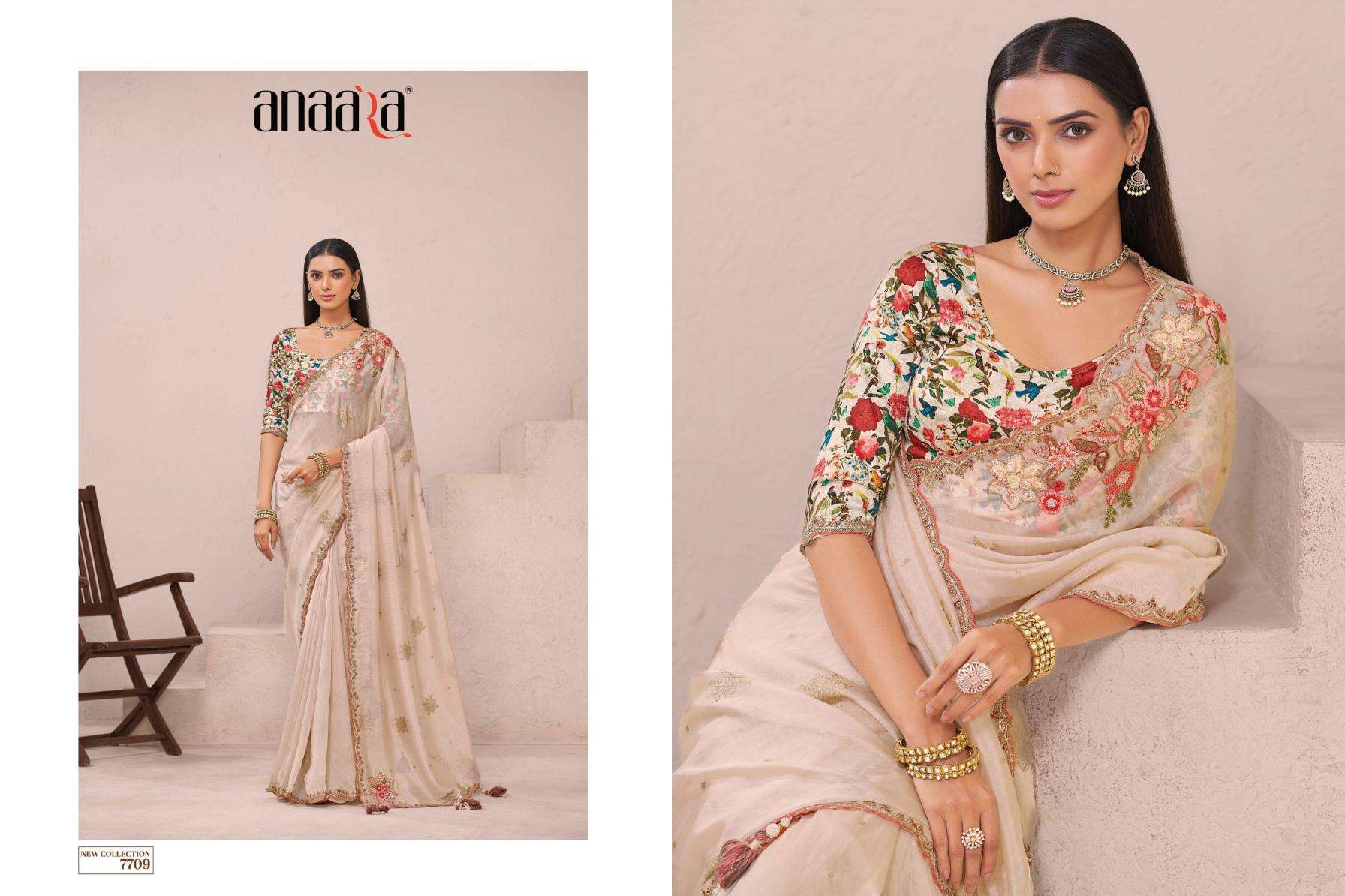 Tathastu Presents Anaara 7701-7709 Fancy Exclusive Designer Sarees For Every Occasion Catalog Wholesaler And Exporter In Surat