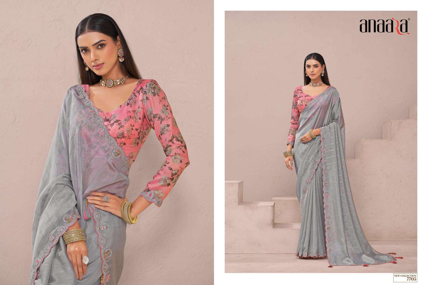 Tathastu Presents Anaara 7701-7709 Fancy Exclusive Designer Sarees For Every Occasion Catalog Wholesaler And Exporter In Surat