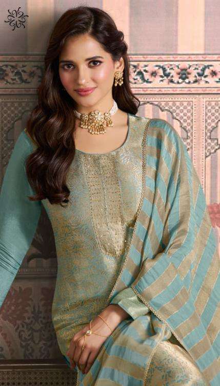VINAY PARESENTS SHARDHA VISCOSE SIMMER JACRUARED PARTY WEAR SALWAR SUITS CATALOG WHOLESALER AND EXPORTER IN SURAT