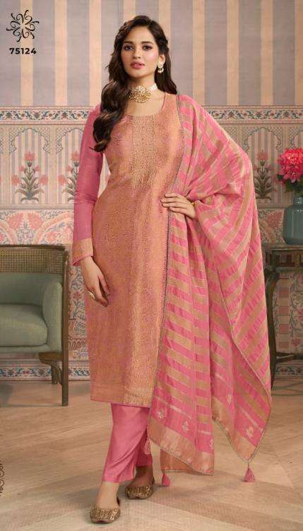 VINAY PARESENTS SHARDHA VISCOSE SIMMER JACRUARED PARTY WEAR SALWAR SUITS CATALOG WHOLESALER AND EXPORTER IN SURAT