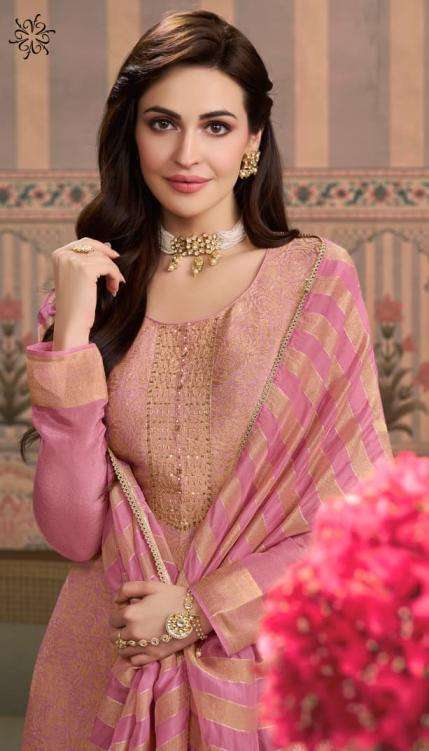 VINAY PARESENTS SHARDHA VISCOSE SIMMER JACRUARED PARTY WEAR SALWAR SUITS CATALOG WHOLESALER AND EXPORTER IN SURAT