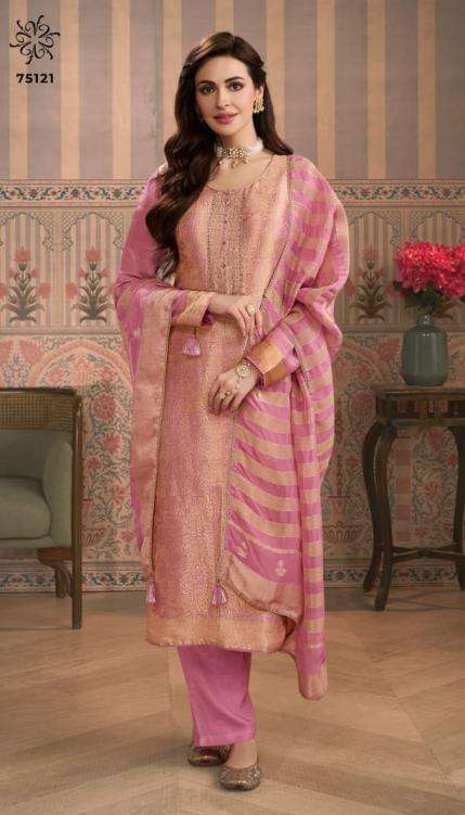 VINAY PARESENTS SHARDHA VISCOSE SIMMER JACRUARED PARTY WEAR SALWAR SUITS CATALOG WHOLESALER AND EXPORTER IN SURAT