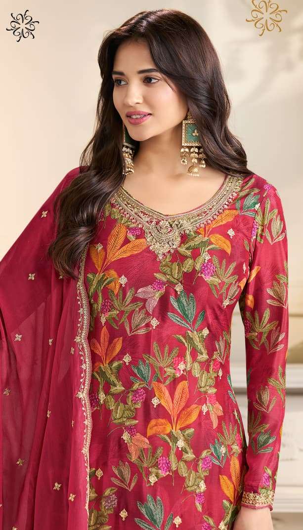 VINAY PRESENTS GUN GUN CHINON PRINTED FANCY PARTY WEAR SALWAR SUITS CATALOG WHOLESALER AND EXPORTER IN SURAT