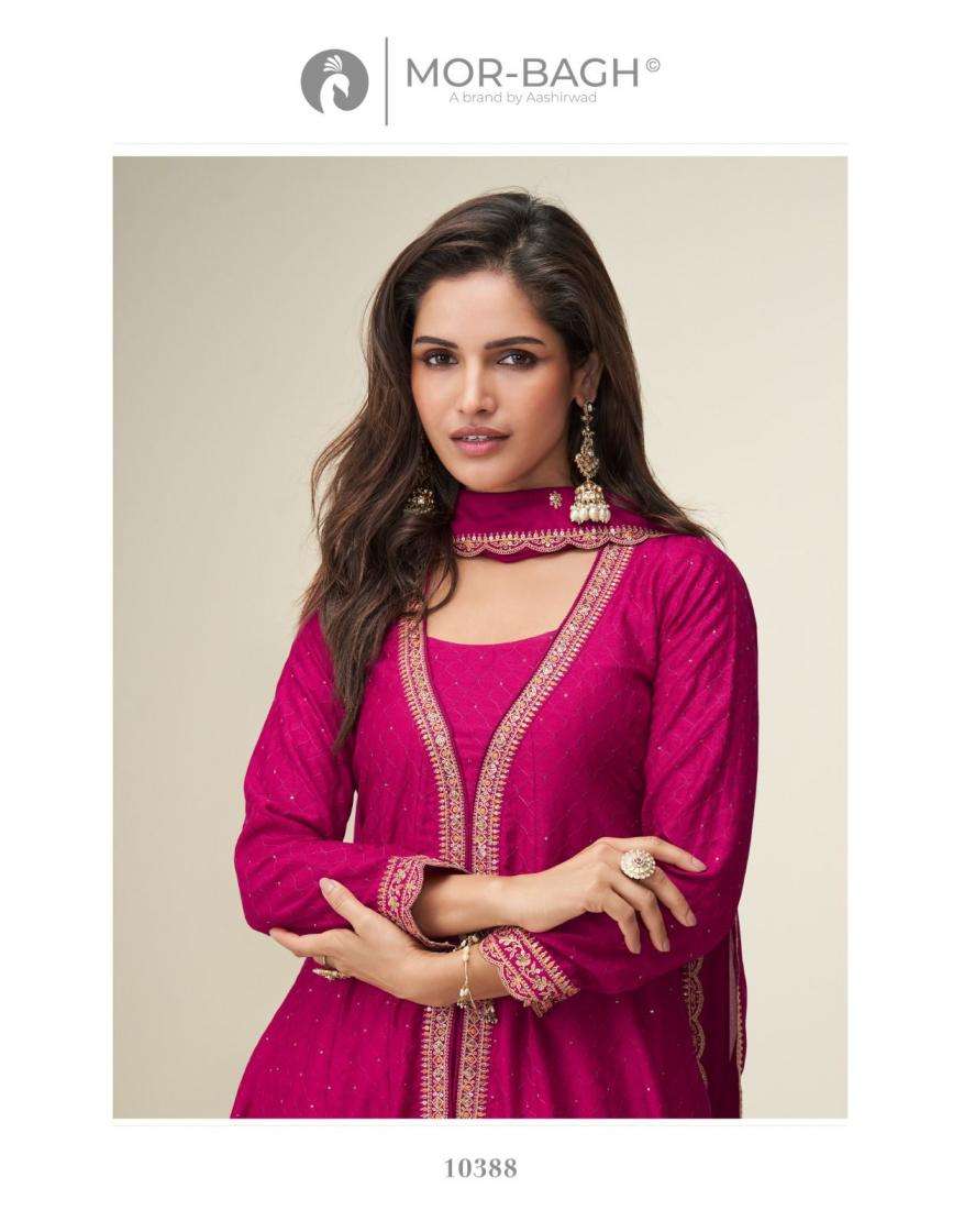 Aashirwad Presents Mor-Bagh Charvi Exclusive Silk Readymade Suit For Womens Catalog Wholesaler And Exporter In Surat