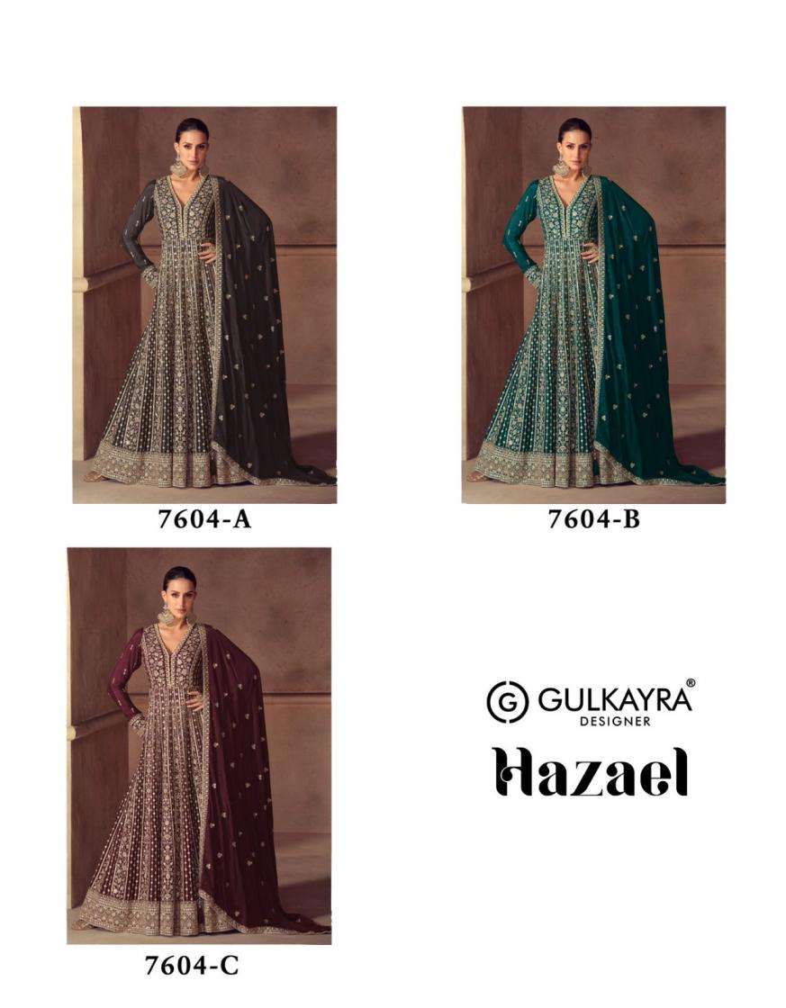 Gulkayra Designer Presents Hazael Chinon Readymade Stylish Gown With Dupatta Catalog Wholesaler And Exporter In Surat