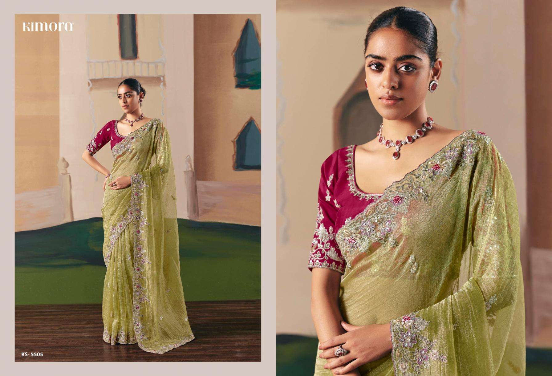 kimora presents ceremony fancy sequence work exclusive designer sarees catalog collection