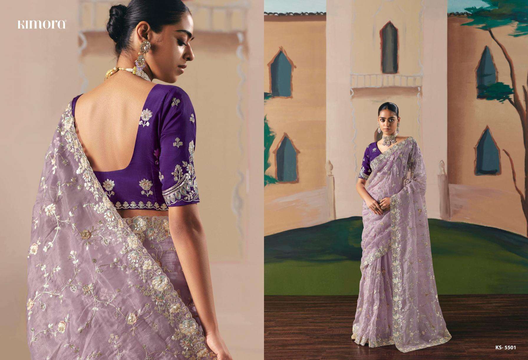 kimora presents ceremony fancy sequence work exclusive designer sarees catalog collection