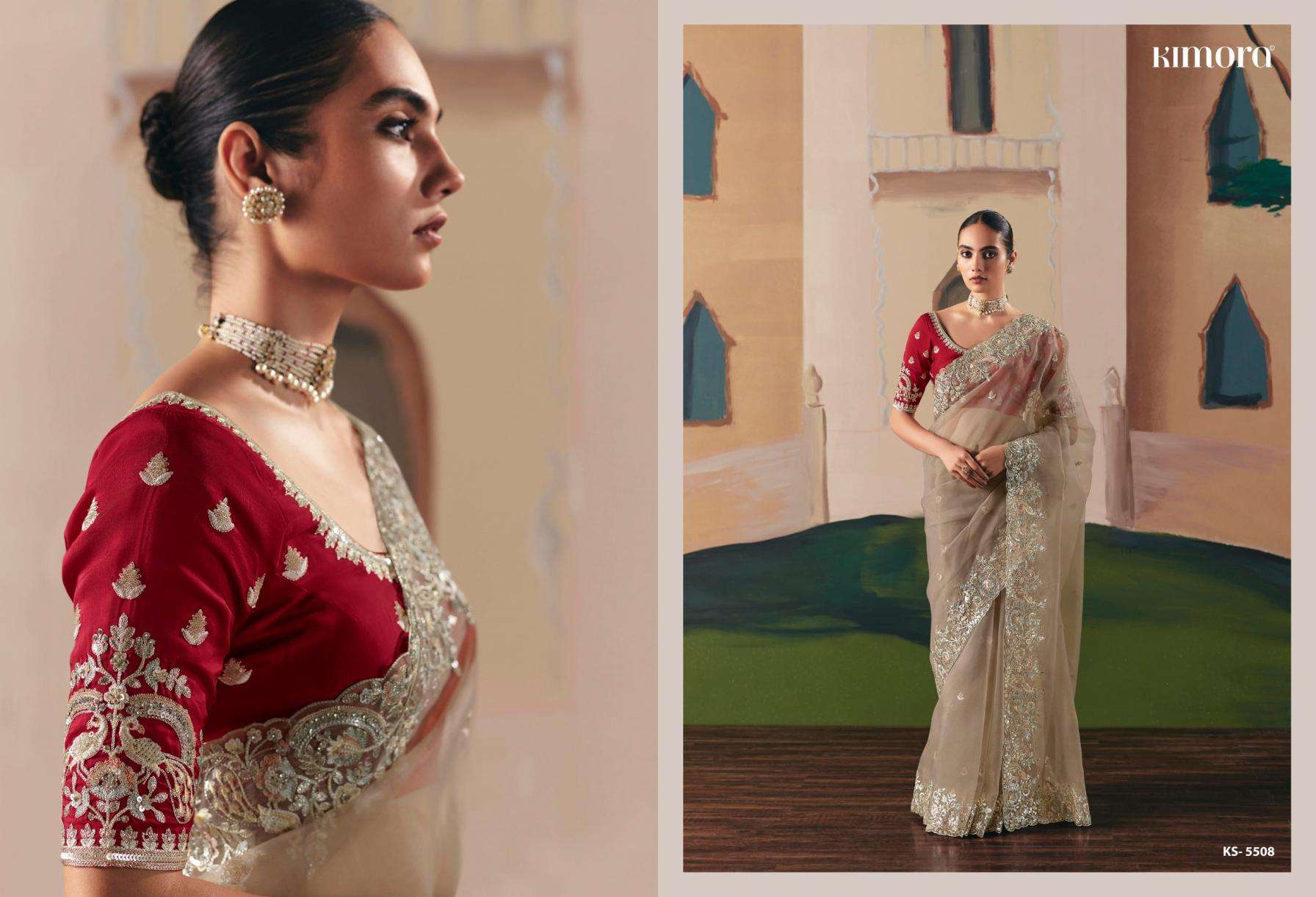 kimora presents ceremony fancy sequence work exclusive designer sarees catalog collection