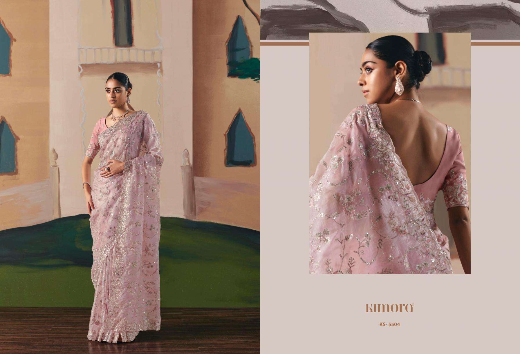 kimora presents ceremony fancy sequence work exclusive designer sarees catalog collection