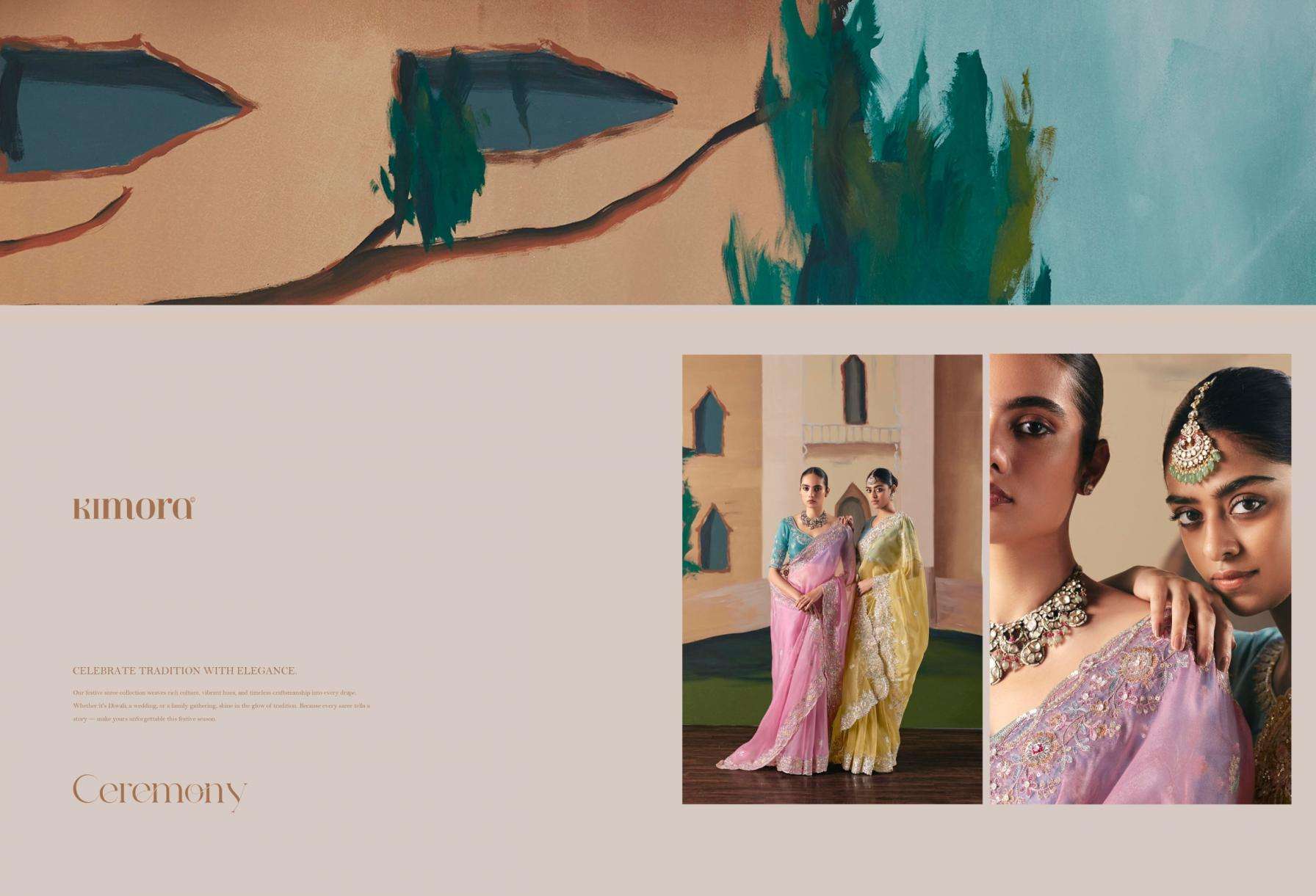 kimora presents ceremony fancy sequence work exclusive designer sarees catalog collection