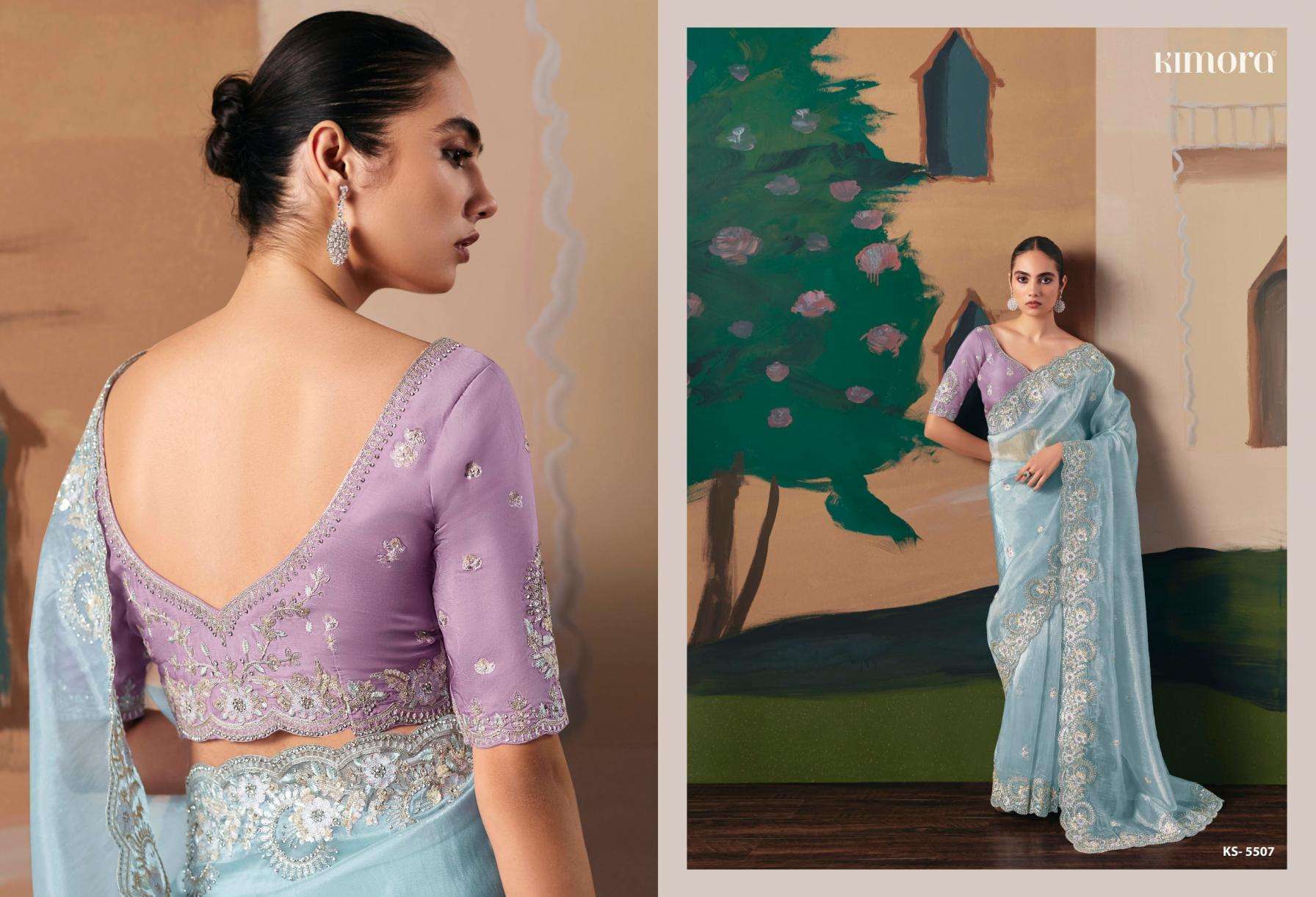 kimora presents ceremony fancy sequence work exclusive designer sarees catalog collection