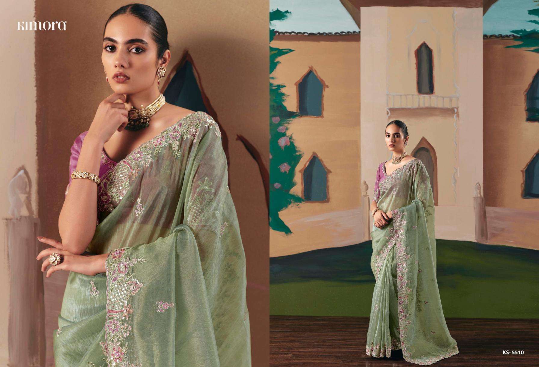 kimora presents ceremony fancy sequence work exclusive designer sarees catalog collection