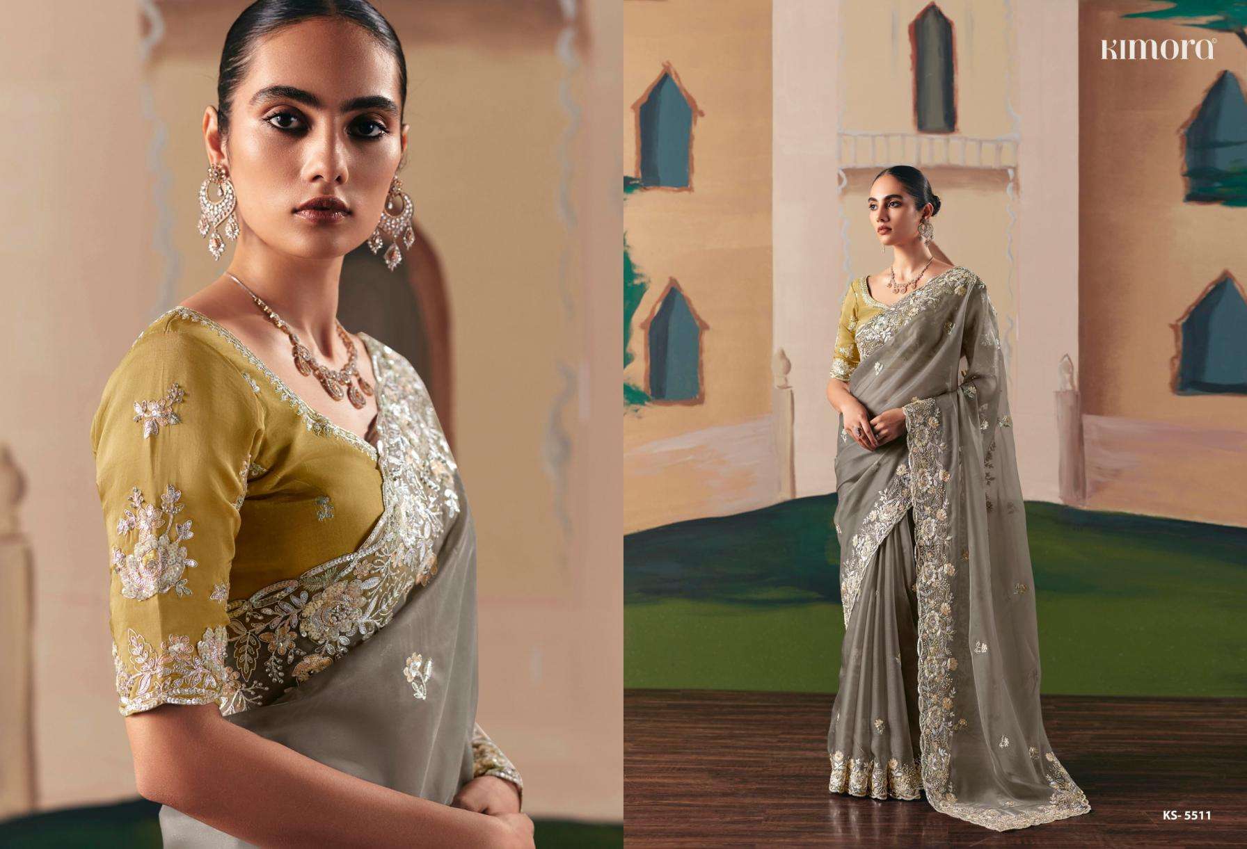 kimora presents ceremony fancy sequence work exclusive designer sarees catalog collection