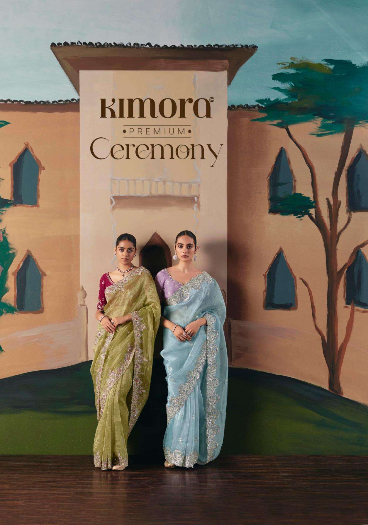 kimora presents ceremony fancy sequence work exclusive designer sarees catalog collection
