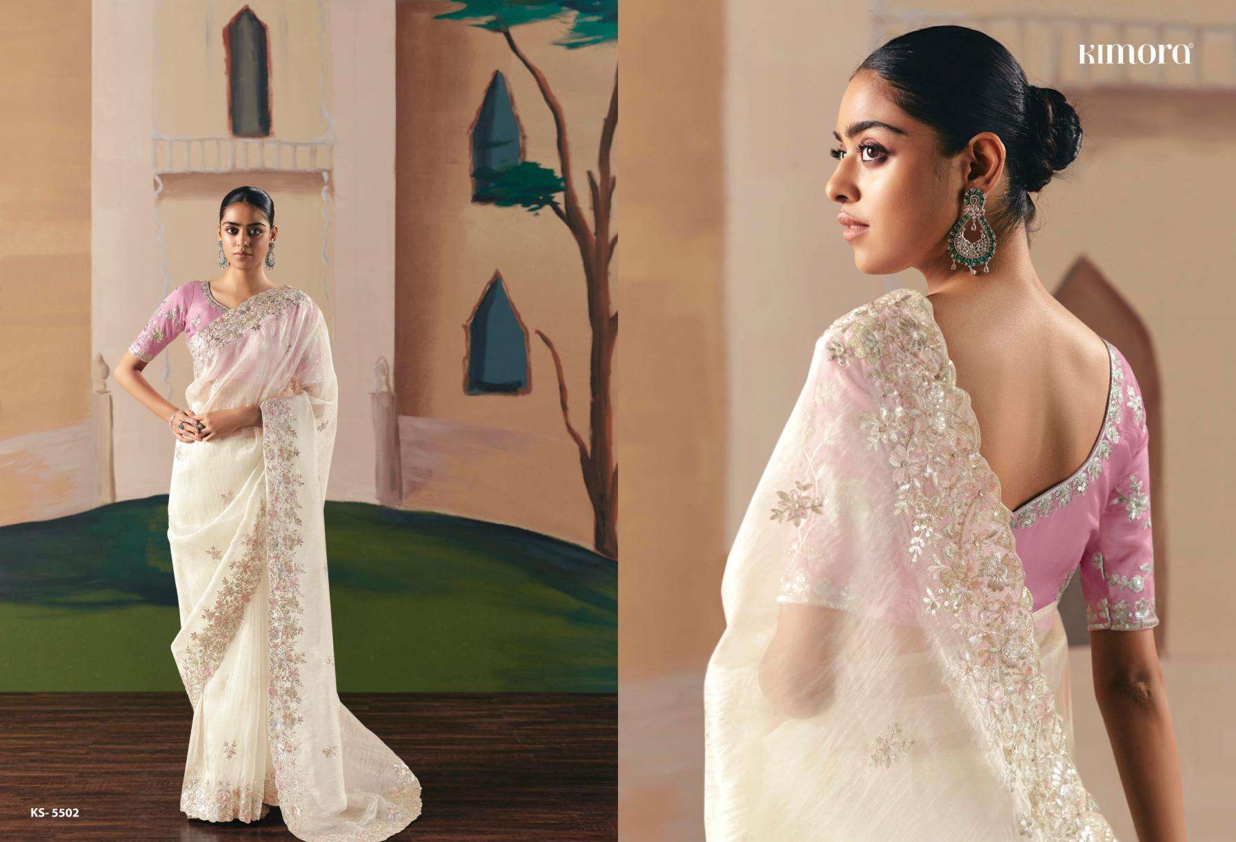 kimora presents ceremony fancy sequence work exclusive designer sarees catalog collection