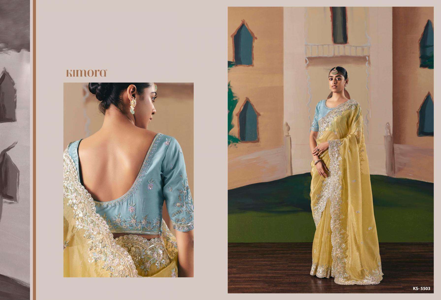 kimora presents ceremony fancy sequence work exclusive designer sarees catalog collection