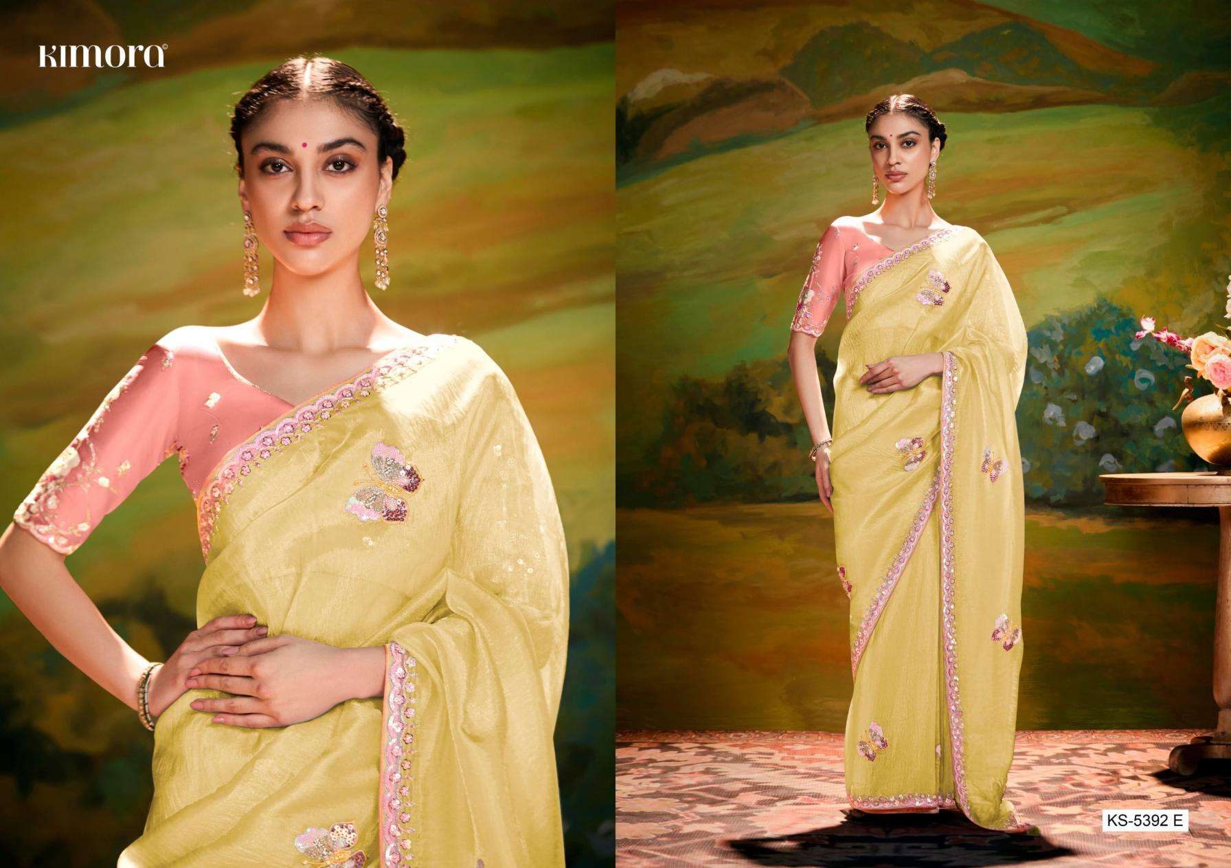 kimora presents kajal 5392 organza exclusive sarees catalog wholesaler