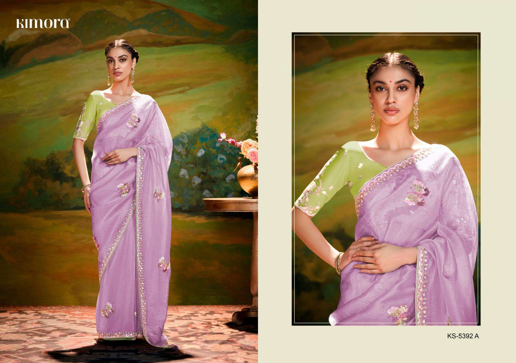 kimora presents kajal 5392 organza exclusive sarees catalog wholesaler